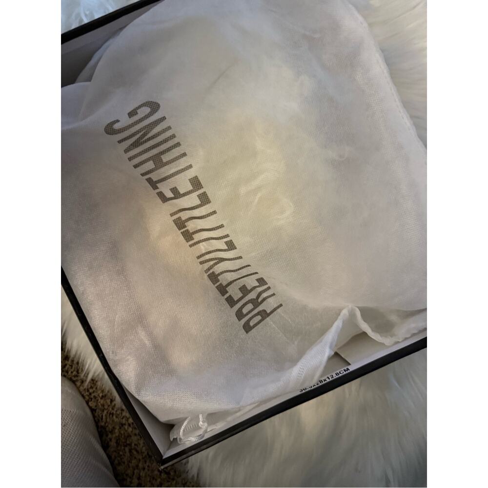 PrettyLittleThing Faux Suede Shaggy Faux Fur Platform Ankle Boots NWT - Picture 6 of 6